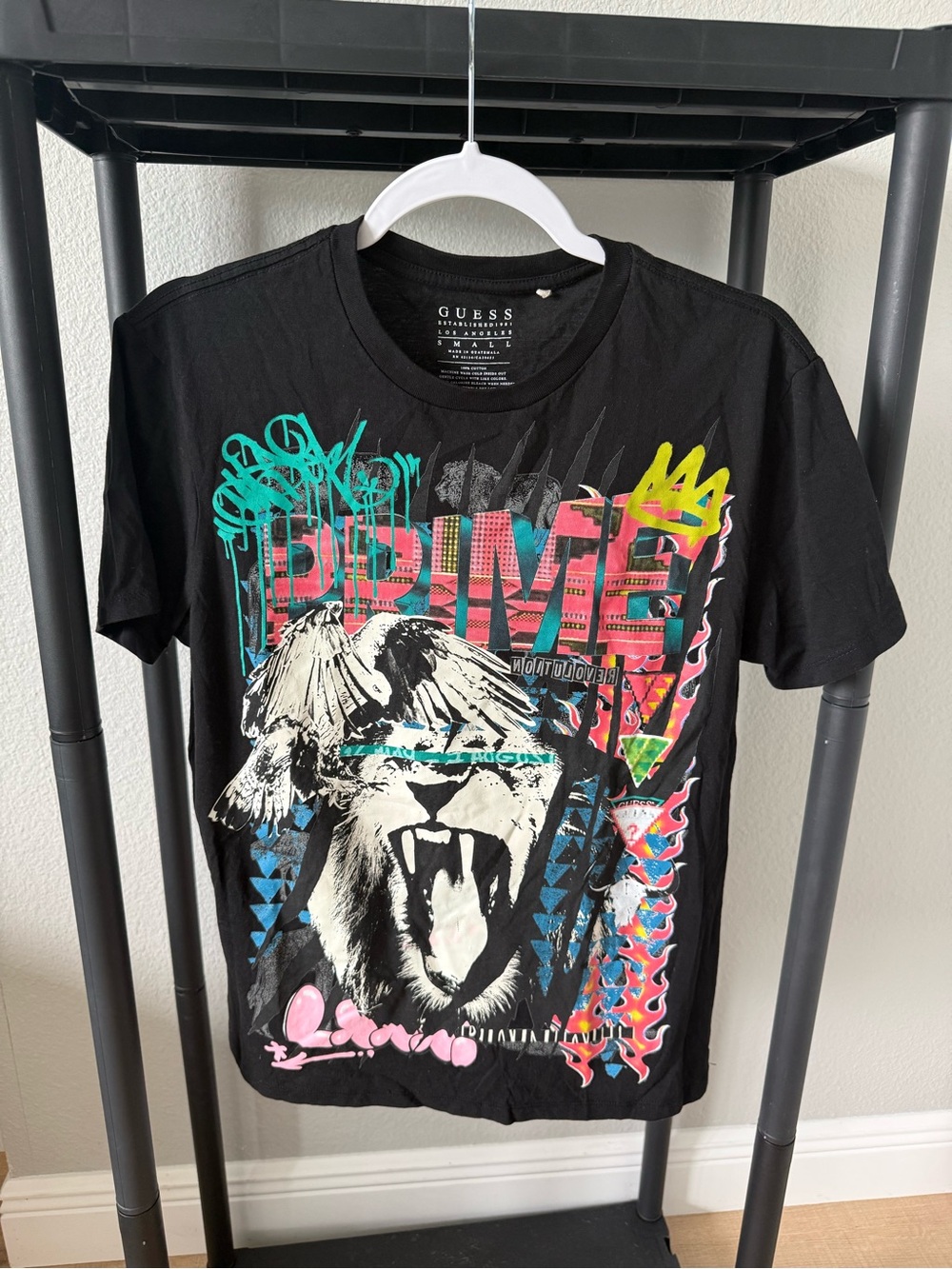 Guess Black Logo Tee with White Interior Print